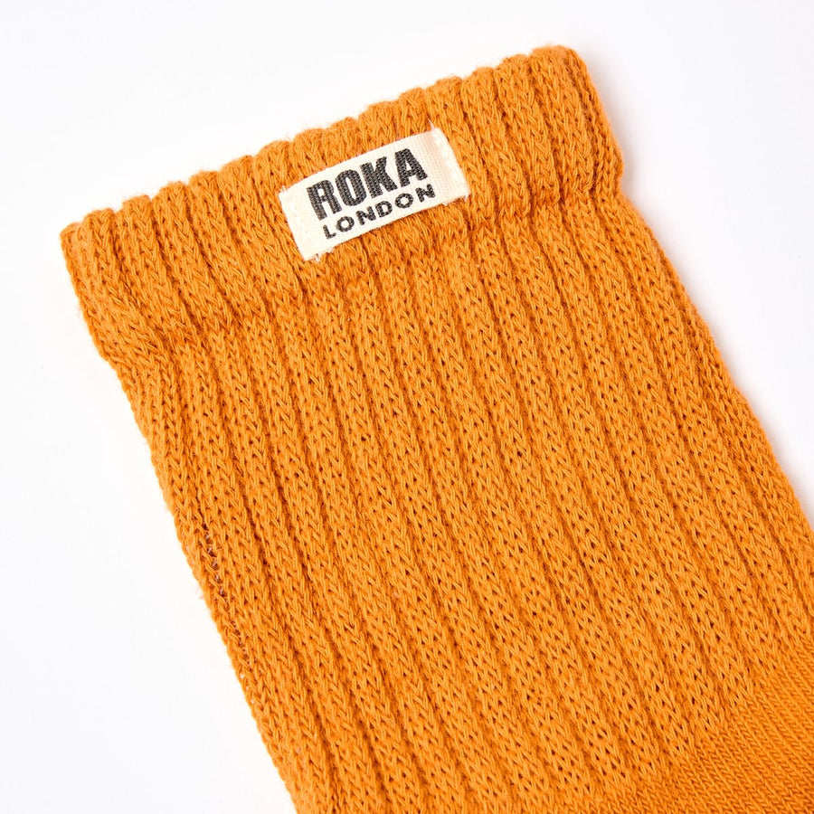 ROKA Windsor Solid Crew Sock Burnt Orange Organic Cotton