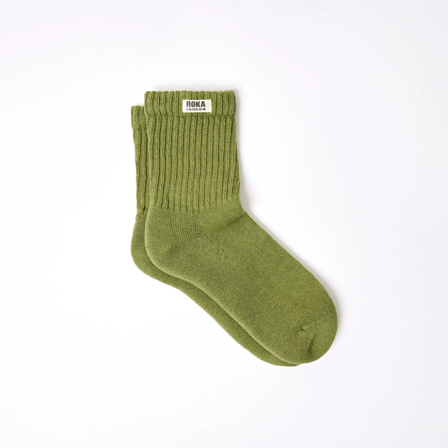 ROKA Windsor Solid Crew Sock Avocado Organic Cotton