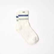 ROKA Windsor Stripe Crew Sock Coastal Blue/Mist Organic Cotton