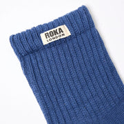 ROKA Windsor Solid Crew Sock Coastal Blue Organic Cotton