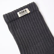 ROKA Windsor Solid Crew Sock Faded Black Organic Cotton