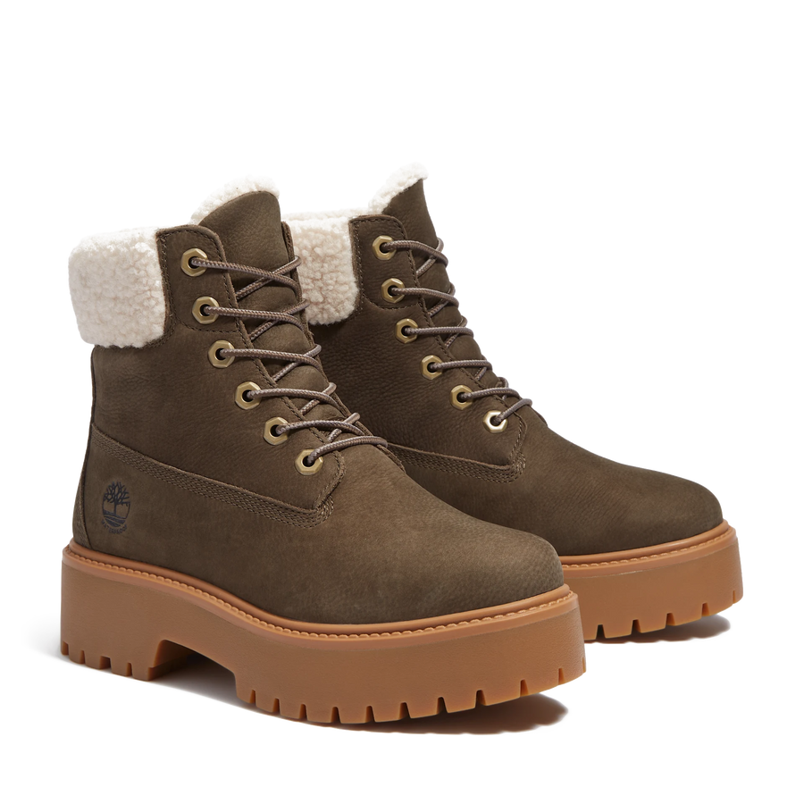 Timberland Stone Street Mid Warm Lined Waterproof Boot TB0A2PU6W011 Dark Brown Full Grain