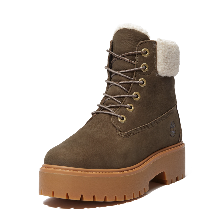 Timberland Stone Street Mid Warm Lined Waterproof Boot TB0A2PU6W011 Dark Brown Full Grain