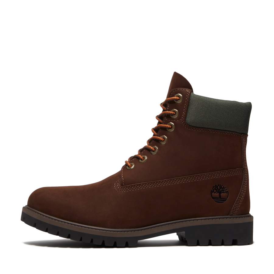 Timberland Timberland Heritage 6 Inch Lace Up Waterproof Boot TB0A5RNWAMJ1 Dark Brown Nubuck W Gold