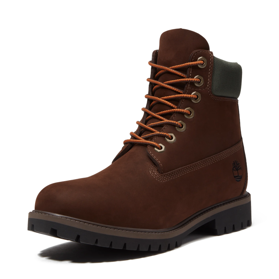 Timberland Timberland Heritage 6 Inch Lace Up Waterproof Boot TB0A5RNWAMJ1 Dark Brown Nubuck W Gold