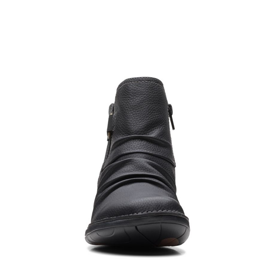 Clarks Un Loop Top Black Leather