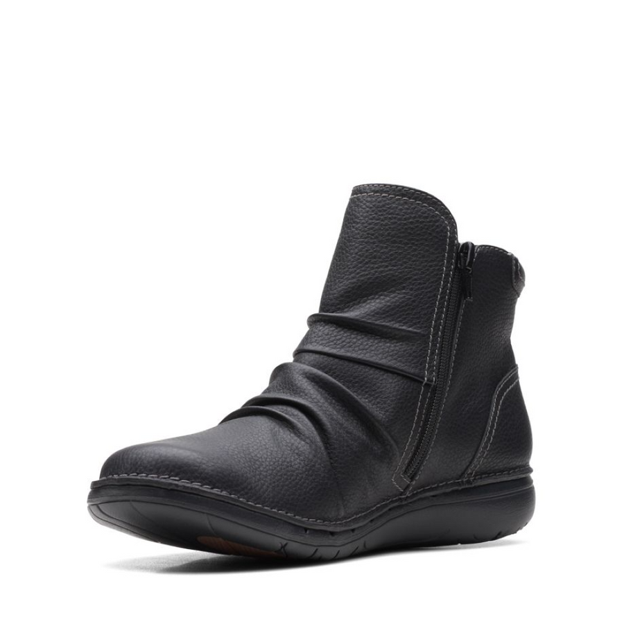 Clarks Un Loop Top Black Leather