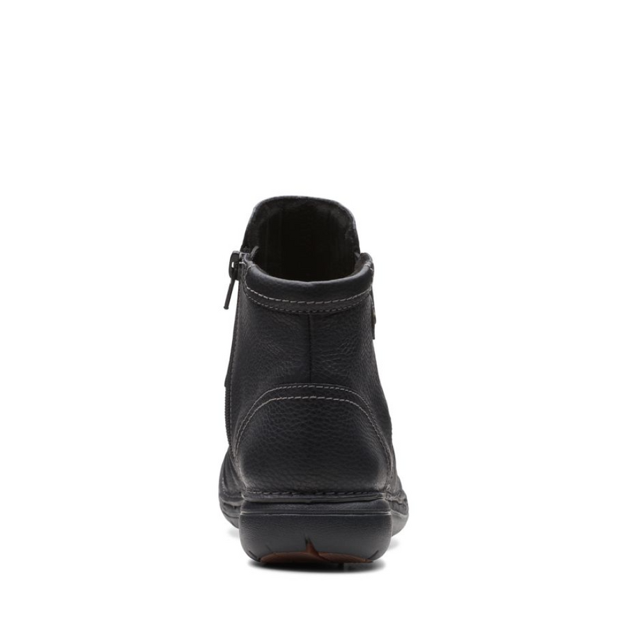 Clarks Un Loop Top Black Leather