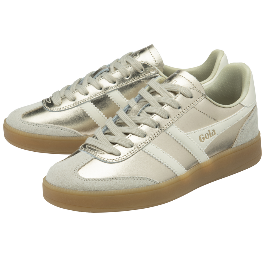 Gola Women's Viper Metallic Trainer Gold/Off White/Gum
