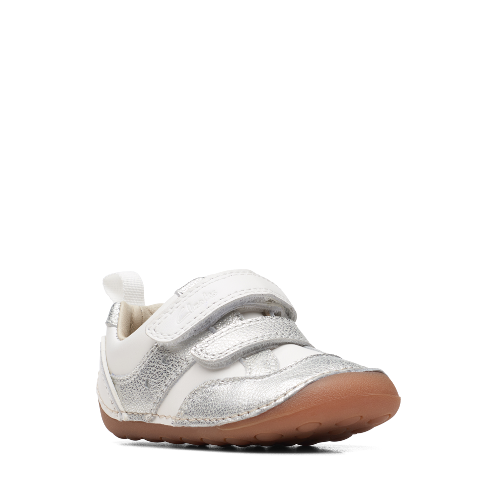 Clarks Tiny Sky T White Metallic