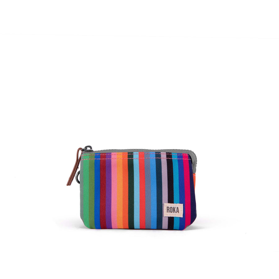 ROKA Carnaby Wallet Multi Stripe Sustainable Canvas