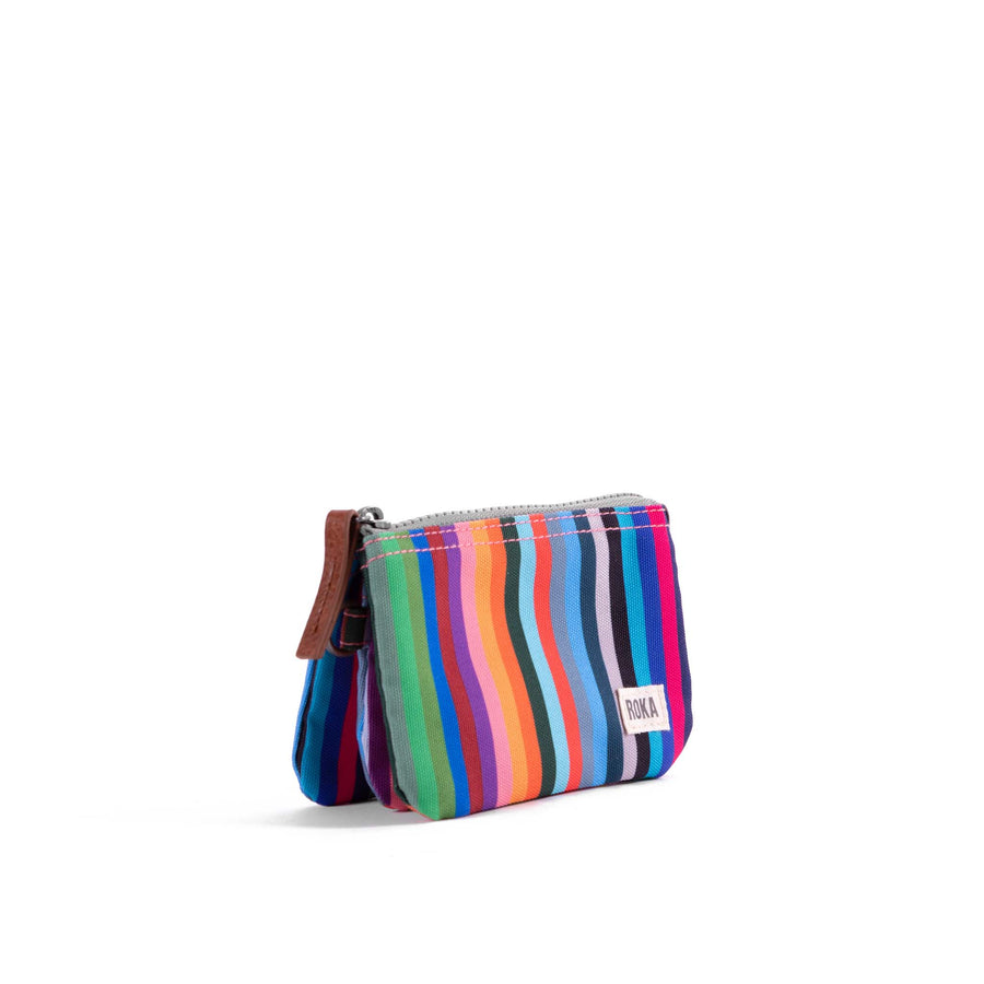 ROKA Carnaby Wallet Multi Stripe Sustainable Canvas
