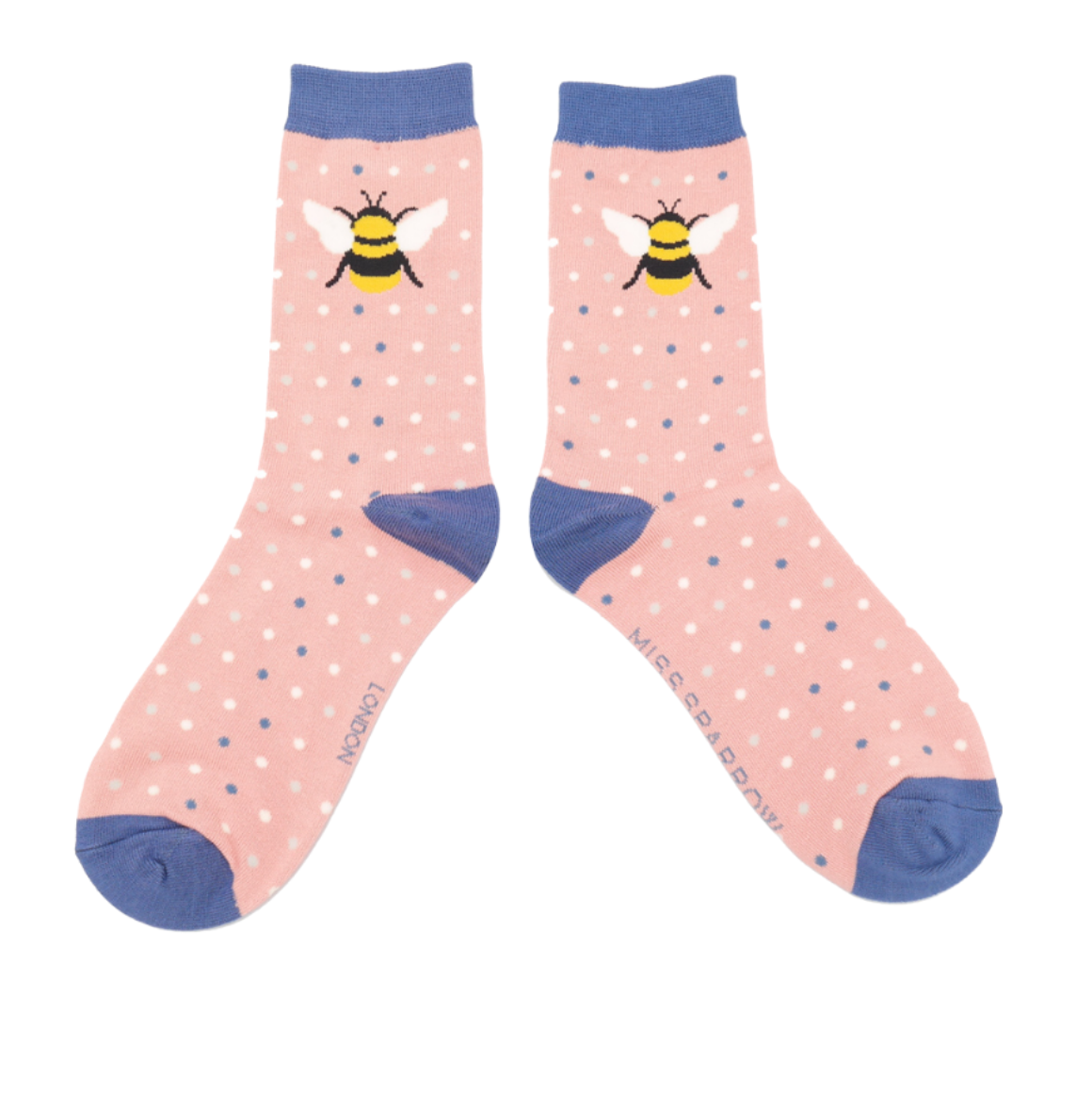 Women's Bumble Bee & Dots Socks Dusky Pink