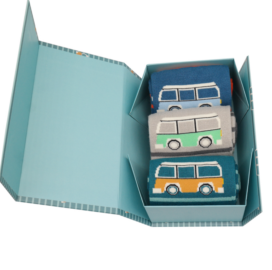 Men's Camper Van Stripes Socks Gift Box